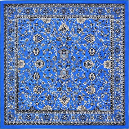 Unique Loom Sialk Hill Collection Area Rug - Washington (8' Square Dark Blue/Black)