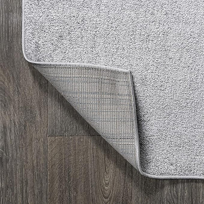 Eyely UES100K-6OV Supersoft Haze Solid Low-Pile Indoor Area Rug, Coastal, Bohemian, Minimalist, Classic, Casual for Bedroom,Kitchen,Living Room,Non Shedding,Easy-Washing, Gray, 6 X 9 Oval