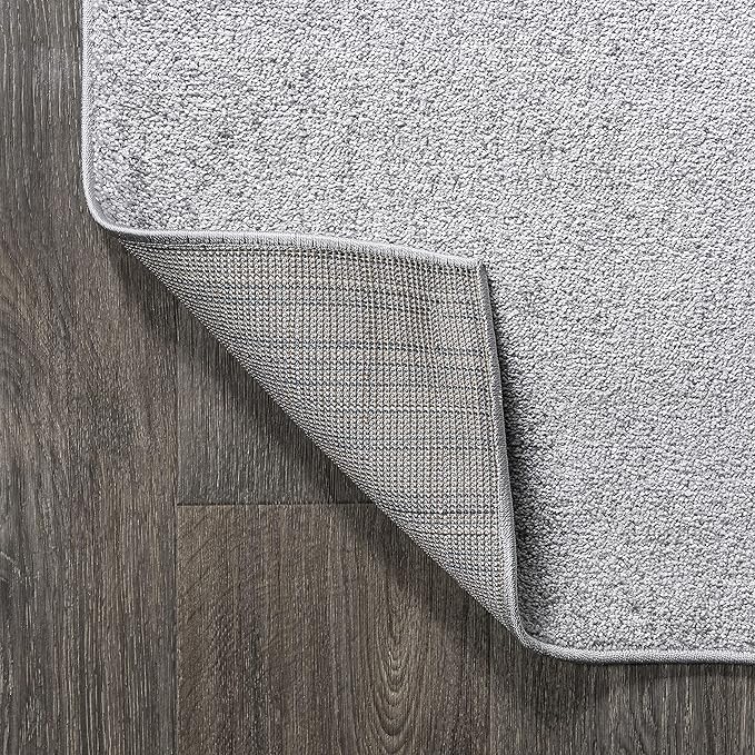 Eyely UES100K-216 Supersoft Haze Solid Low-Pile Indoor Runner Rug, Coastal, Bohemian, Minimalist, Classic, Casual for Bedroom,Kitchen,Living Room,Non Shedding,Easy-Washing, Gray, 2 X 16