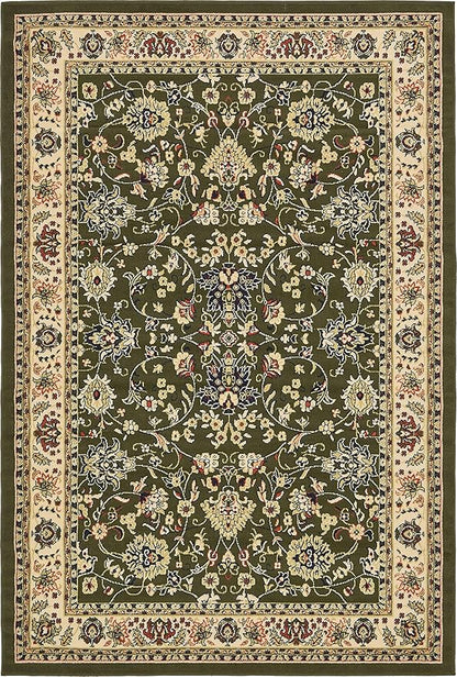 Unique Loom Sialk Hill Collection Area Rug - Washington (6' 1" x 9' Rectangle Green/Hunter Green)