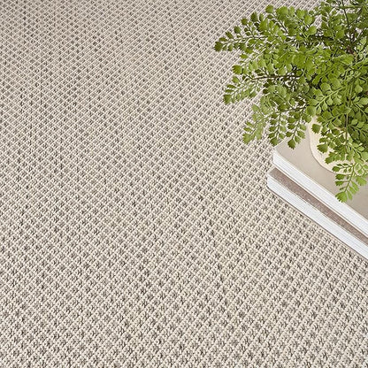 Nourison Home Courtyard Ivory Silver 6' x Round Area Rug - Easy Clean, Non Shedding, Bed Room, Living Room, Dining Room, Kitchen (6' x Round)