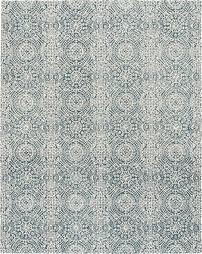 Dash and Albert Temple Wool Area Rug - 7.5 X 9.5 Ink Geometric Hand Micro Hooked Accent Rug - Durable, High Traffic Areas Hallway, Living Room, Stairs - Premium Luxury Hotel Quality Soft Breathable