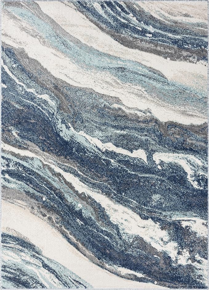LUXE WEAVERS Lagos Collection 7983 Blue 6x9 Art Deco Area Rug