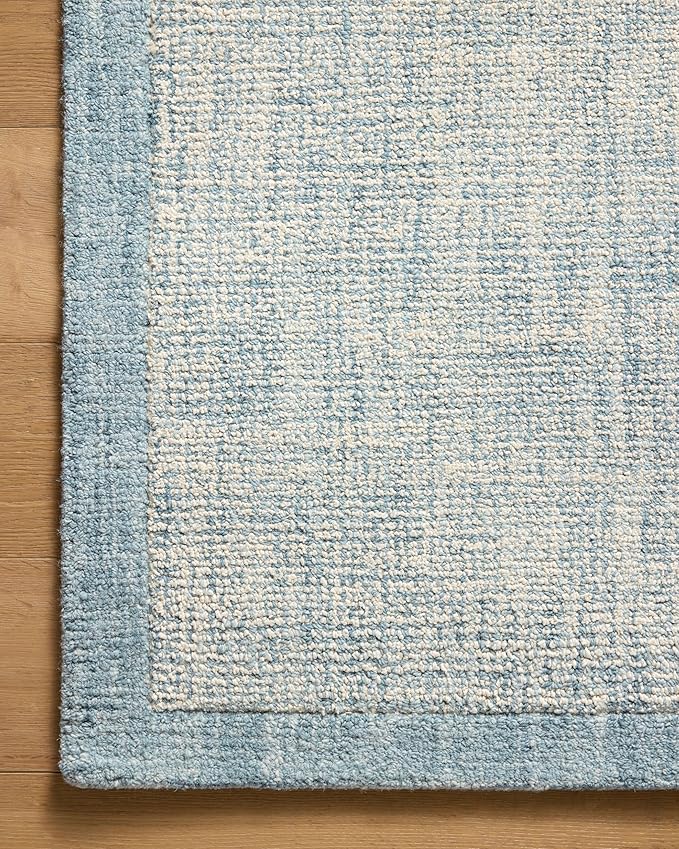Loloi Magnolia Home by Joanna Gaines Henley Collection HNY-01 Ivory/Blue 2'-6" x 9'-6" Runner Rug