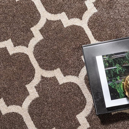 Rugs.com Lattice Collection Rug – 5' x 8' Brown Medium Rug Perfect for Bedrooms, Dining Rooms, Living Rooms