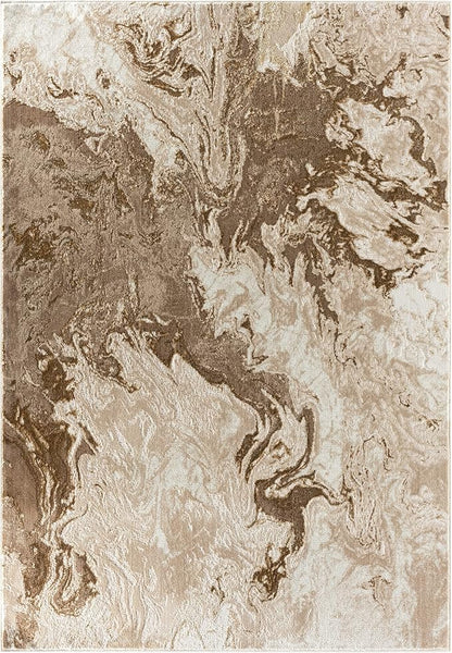 LUXE WEAVERS Marble Swirl Abstract Area Rug, Beige 4x5
