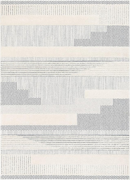 Well Woven Harlow Collection Briar Light Blue - Modern Tribal Minimalist Geometric 5x7 Area Rug - Ideal for Living Room, Dining Room & Bedroom - Durable, Stain Resistant & Easy to Clean