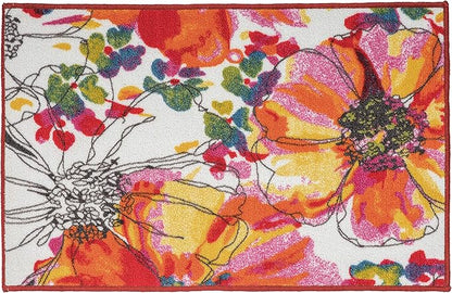 Rugshop Modern Bright Flowers Non-Slip (Non-Skid) Area Rug 20" X 30" Multi