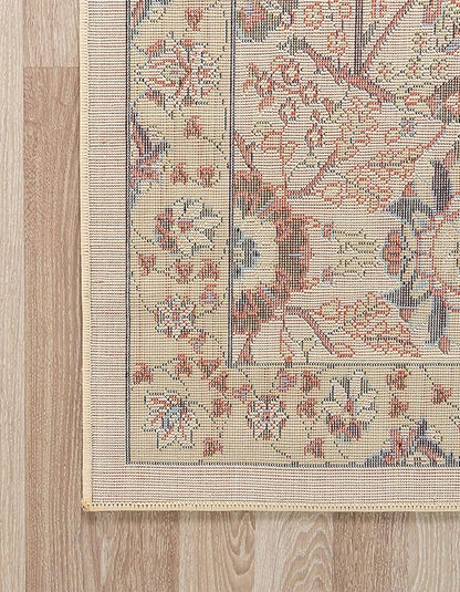 Unique Loom Espahan Collection Area Rug - Cape Cod (5' 1" x 8' Rectangle, Cream/ Black)