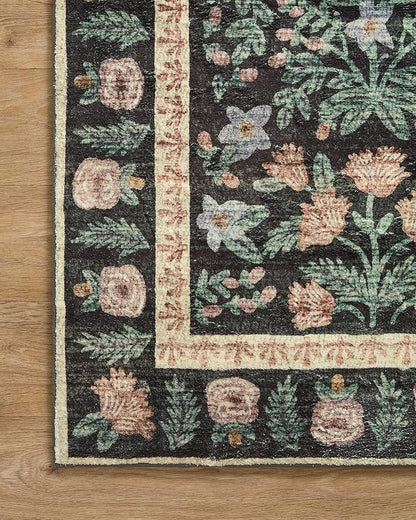 Loloi Rifle Paper Co. Eden Collection EDE-02 Mughal Garden Black 8'-6" x 11'-6" Area Rug feat. CloudPile™