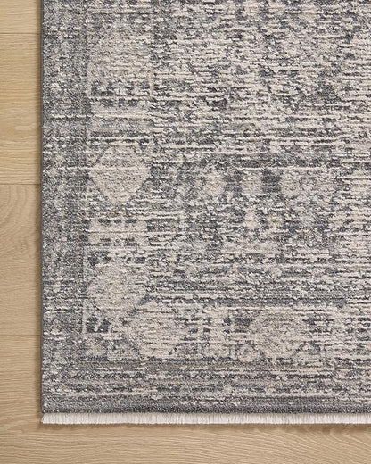 Loloi Amber Lewis Alie Collection ALE-03 Charcoal/Dove 2'-7'' x 10'-0'', .13'' Pile Height, Runner Rug