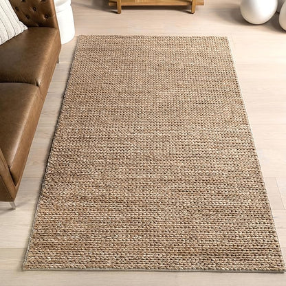 Nuloom Penelope Tan, 3' x 5', Hand-Braided, Wool & Cotton, Soft and Textured, High Traffic, Stain Resistant, Easy Clean, Durable Area Rug for Bedroom, Living Room, Dining, Foyer, Entryway