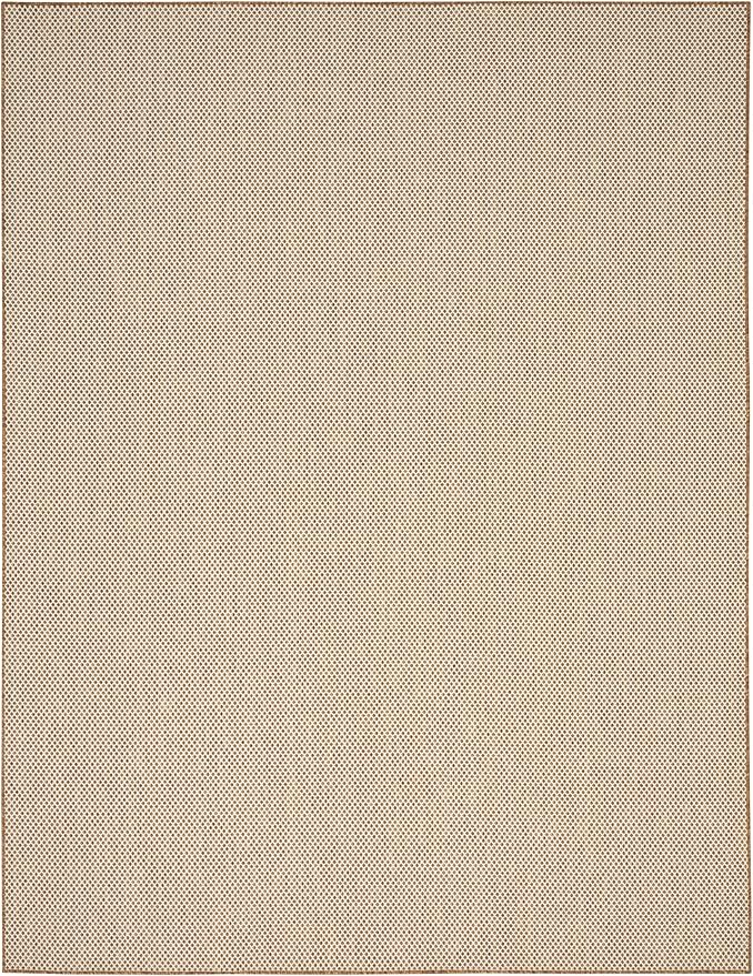 Nourison Home Courtyard Jute Ivory 9' x 12' Area Rug - Easy Clean, Non Shedding, Bed Room, Living Room, Dining Room, Kitchen (9' x 12')