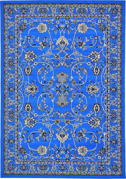 Unique Loom Sialk Hill Collection Area Rug - Washington (7' x 10' Rectangle Dark Blue/Black)