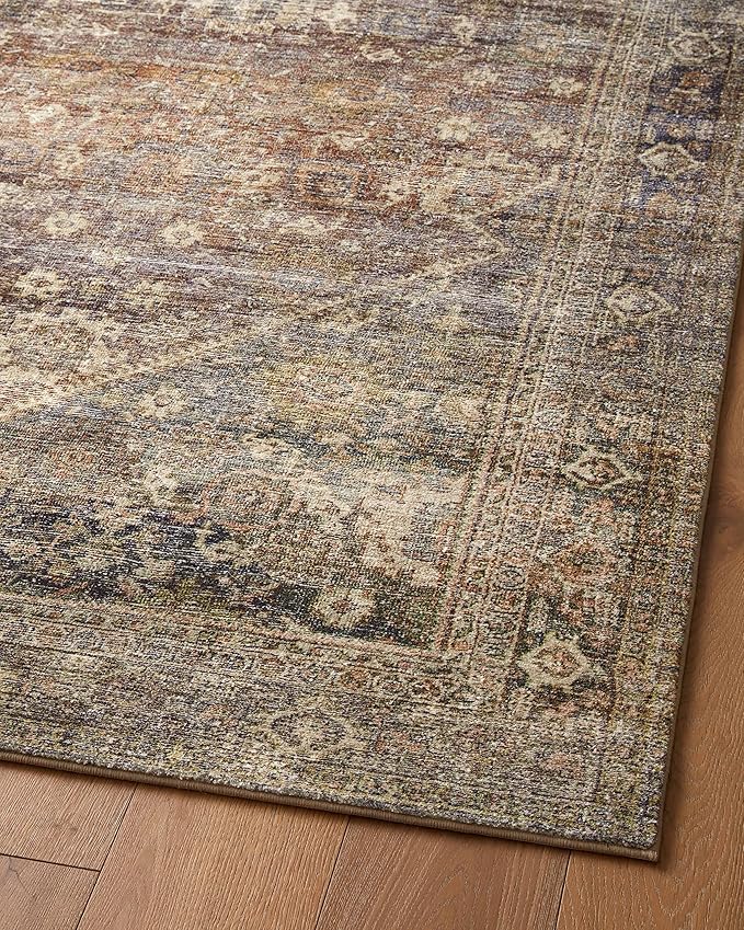 Loloi Amber Lewis Morgan Collection MOG-05 Spice/Lagoon 8'-3" x 11'-3" 38" Thick Area Rug feat. CloudPile, Neutral, Room Décor, Vintage Inspired, Livingroom, Bedroom, Dining Area