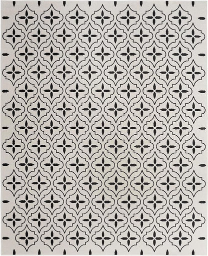 Nourison Home Nourison Essentials Ivory Black 8' x 10' Area Rug - Easy Clean, Non Shedding, Bed Room, Living Room, Dining Room, Kitchen (8' x 10')