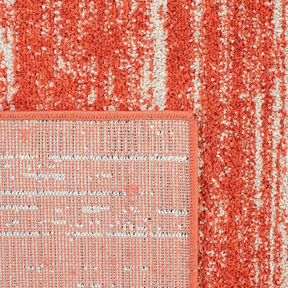 SAFAVIEH Adirondack Collection Area Rug - 6'7" Square, Orange & Grey, Modern Ombre Design, Non Shedding & Easy to Clean, Ideal for Living Room, Bedroom, Office, Dining Space (ADR113P)