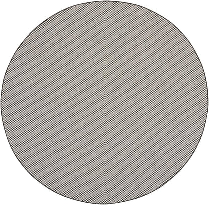 Nourison Home Courtyard Ivory Charcoal 6' x Round Area Rug - Easy Clean, Non Shedding, Bed Room, Living Room, Dining Room, Kitchen (6' x Round)