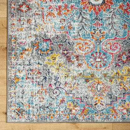 Livabliss Odelia Vintage Bohemian Runner Area Rug,2'7" x 7'3",Aqua