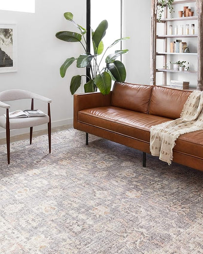 Loloi Skye Collection SKY-01 Grey/Apricot 7' x 9' Oval Area Rug