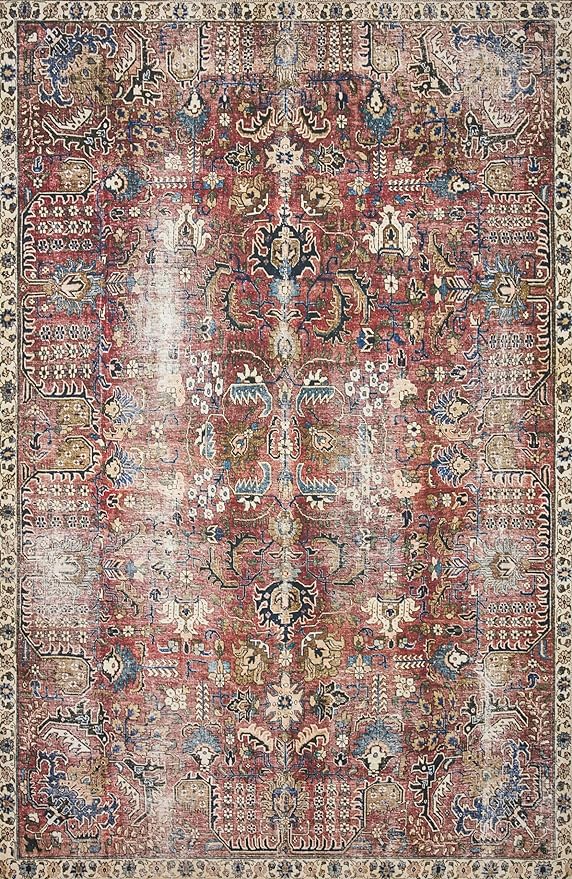 Loloi Chris Loves Julia Jules Collection JUL-01 Merlot/Multi 2'-3'' x 3'-9'', .13" Pile Height, Accent Rug