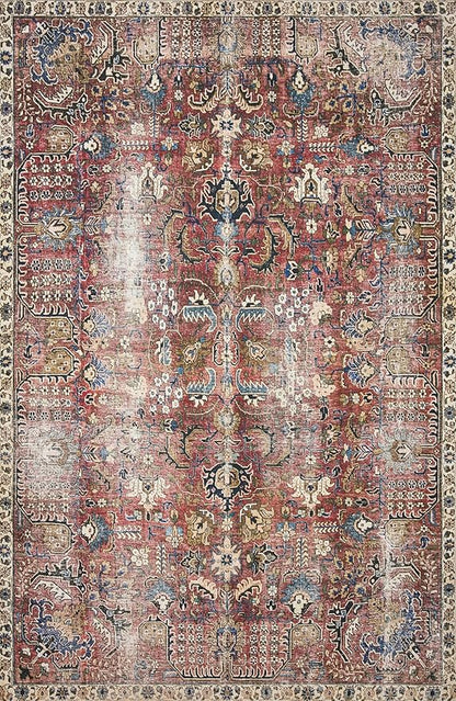 Loloi Chris Loves Julia Jules Collection JUL-01 Merlot/Multi 3'-6'' x 5'-6'', .13" Pile Height, Accent Rug