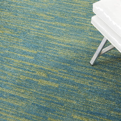 Nourison Home Nourison Essentials Blue Green 6' x 9' Area Rug - Easy Clean, Non Shedding, Bed Room, Living Room, Dining Room, Kitchen (6' x 9')