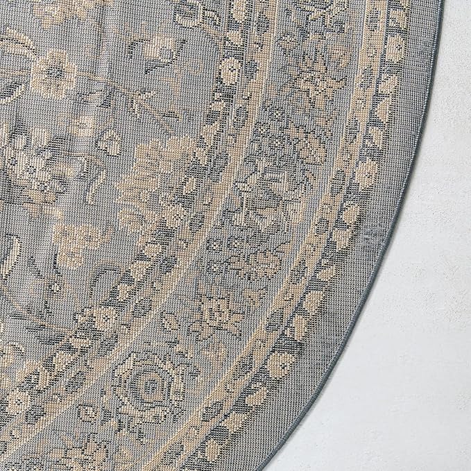 Unique Loom Sialk Hill Collection Area Rug - Washington (4' 1" Round Gray/Black)