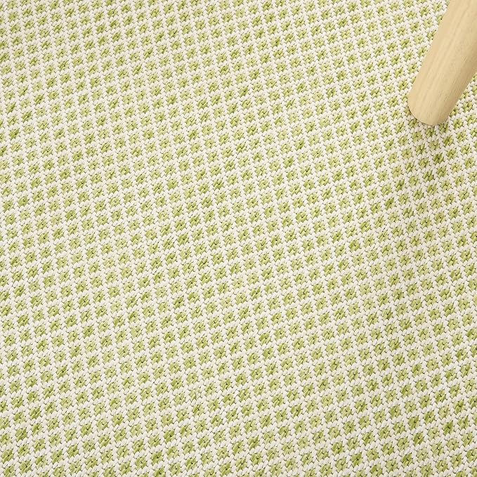 Nourison Home Courtyard Ivory Green 8' x 10' Area Rug - Easy Clean, Non Shedding, Bed Room, Living Room, Dining Room, Kitchen (8' x 10')
