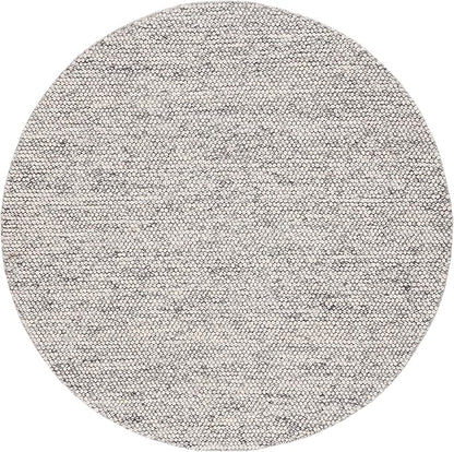 SAFAVIEH Natura Collection Area Rug - 6' Round, Light Grey & Ivory, Handmade Wool Blend, Textured Design, Ideal for Living Room, Bedroom, Dining Space (NAT620G)