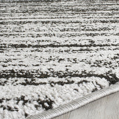 SAFAVIEH Adirondack Collection Area Rug - 10' Round, Silver & Black, Modern Ombre Design, Non Shedding & Easy to Clean, Ideal for Living Room, Bedroom, Office, Dining Space (ADR113A)
