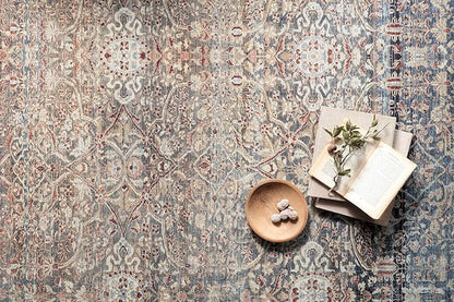 Loloi Chris Loves Julia Jules Collection JUL-06 Denim/Spice 3'-6'' x 5'-6'', .13" Pile Height, Accent Rug