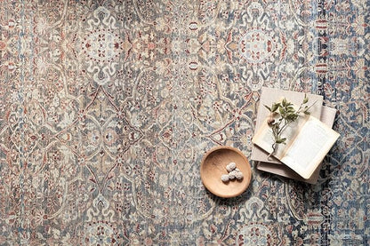 Loloi Chris Loves Julia Jules Collection JUL-06 Denim/Spice 9'-6" x 14', .13" Pile Height, Area Rug