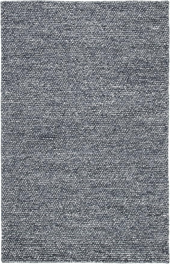 SAFAVIEH Area Rug 4x6 - Natura Collection - Dark Grey, Handmade Wool Blend, Textured Design, Ideal for Living Room, Bedroom, Dining Space (NAT620H)