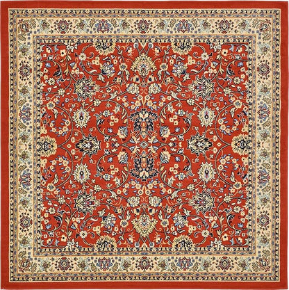 Unique Loom Sialk Hill Collection Area Rug - Washington (8' Square Terracotta/Cream)