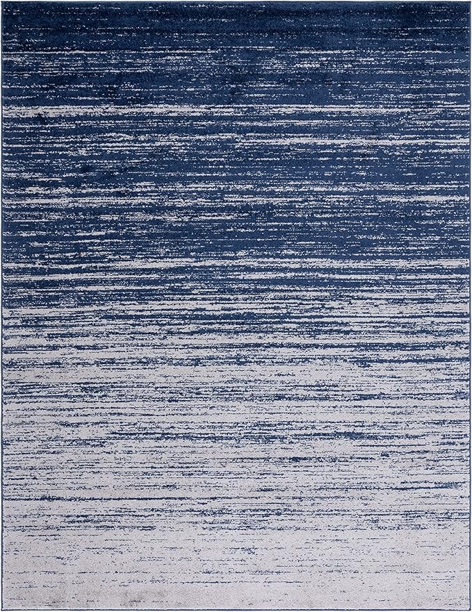 SAFAVIEH Area Rug 6x9 - Adirondack Collection - Navy & Grey, Modern Ombre Design, Non Shedding & Easy to Clean, Ideal for Living Room, Bedroom, Office, Dining Space (ADR113E)