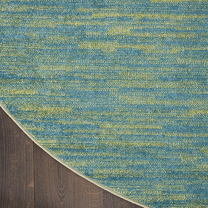 Nourison Home Nourison Essentials Blue Green 8' x Round Area Rug - Easy Clean, Non Shedding, Bed Room, Living Room, Dining Room, Kitchen (8' x Round)