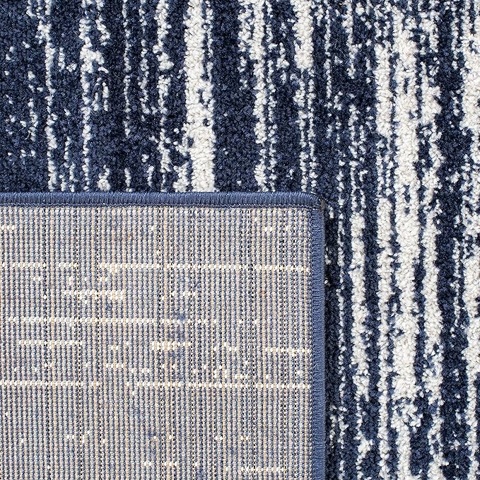 SAFAVIEH Adirondack Collection Runner Rug - 2'6" x 8', Navy & Ivory, Modern Ombre Design, Non Shedding & Easy to Clean, Ideal for Hallway, Foyer, Kitchen, Entryway, Bedroom (ADR113N)