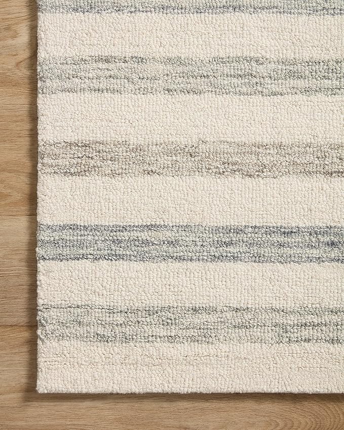 Loloi Chris Loves Julia Chris Collection CHR-05 Ivory/Slate 8'-6'' x 11'-6'', .50" Pile Height, Area Rug