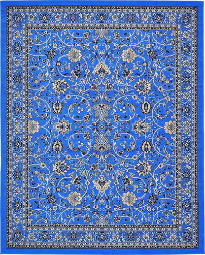 Unique Loom Sialk Hill Collection Area Rug - Washington (7' 10" x 10' Rectangle Dark Blue/Black)