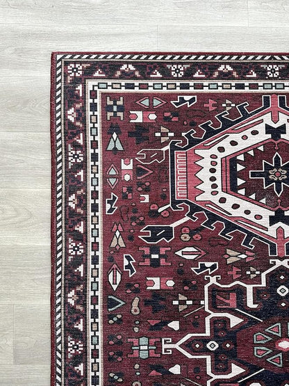 Fame Living Washable Area Rug. Modern Farmhouse. Vintage. Turkish. Bohemian. Distressed. Oriental. Traditional. Rugs for Living Room. Dining. Bedroom. Office. Entryway. Foyer. (851RR, 2'5" x 13')