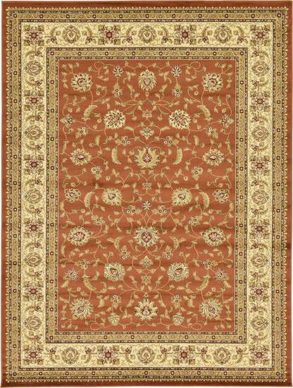 Unique Loom Voyage Collection Traditional Oriental Classic Intricate Design Area Rug (10' 0 x 13' 0 Rectangular, Terracotta/Ivory)