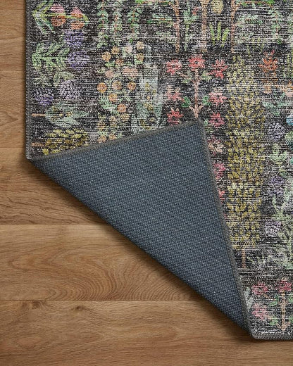 Loloi Rifle Paper Co. Maison Collection MAO-07 Charcoal 5'-0" x 5'-0" Round, .19" Pile Height, Accent Rug