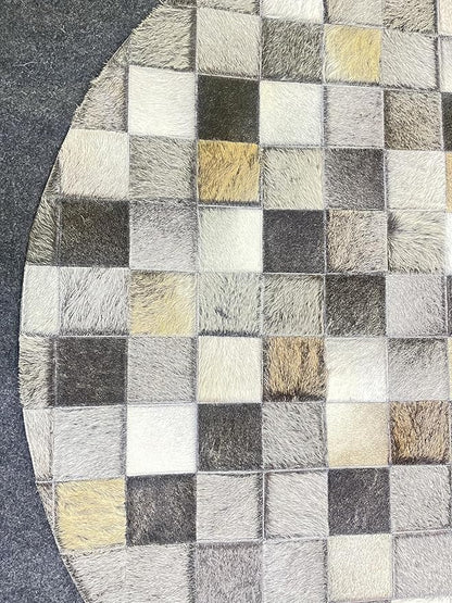 Round Area Rug – Soft Modern Carpet for Living Room, Bedroom, Entryway – Non-Slip Durable Floor Mat for Home Décor (Grey_8X8)