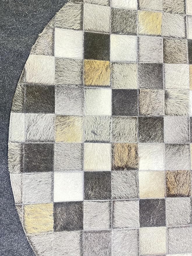 Round Area Rug – Soft Modern Carpet for Living Room, Bedroom, Entryway – Non-Slip Durable Floor Mat for Home Décor (Grey_6X6)
