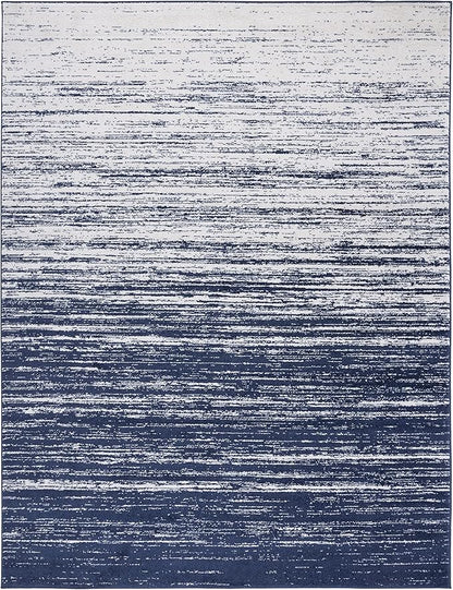 SAFAVIEH Area Rug 10x14 - Adirondack Collection - Large - Navy & Ivory, Modern Ombre Design, Non Shedding & Easy to Clean, Ideal for Living Room, Bedroom, Office, Dining Space (ADR113N)