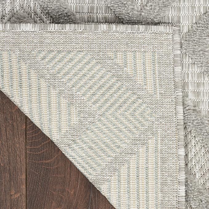 Nourison Home Versatile Silver Grey 4' x 6' Area Rug - Easy Clean, Non Shedding, Bed Room, Living Room, Dining Room, Kitchen (4' x 6')