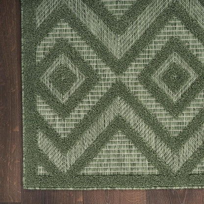 Nourison Home Versatile Green 8' x 10' Area Rug - Easy Clean, Non Shedding, Bed Room, Living Room, Dining Room, Kitchen (8' x 10')