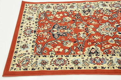 Unique Loom Sialk Hill Collection Area Rug - Washington (3' x 16' 5" Runner Terracotta/Cream)