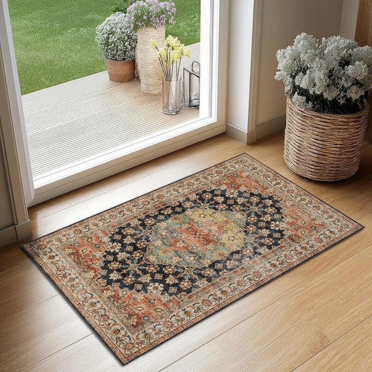 Area Rug Non Slip Machine Washable Ultra Soft Living Room/Bedroom/Kitchen/Outdoor/Classroom Maroon, 2'×3'